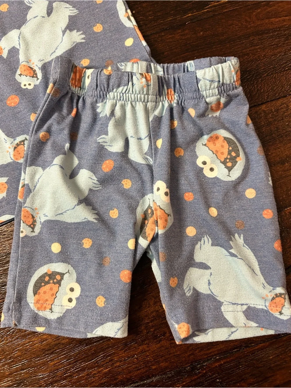 Copper Pearl Cookie Monster- 2pc Short Sleeve Pajama Set - 2T